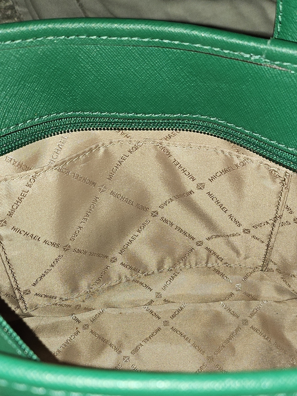 Michael Kors Emerald Green Saffiano Leather Mini Tote - Picture 13 of 16